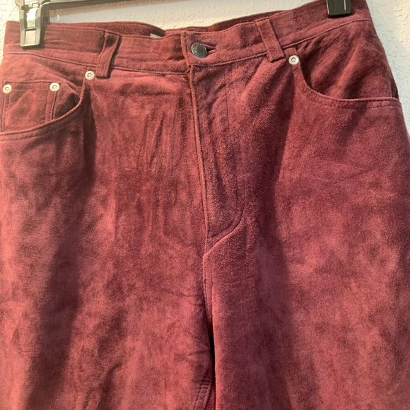 St John's Bay washable suede pants size 10 cranberry pre owned excellent cond - Picture 2 of 9